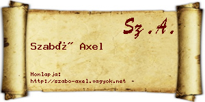 Szabó Axel névjegykártya