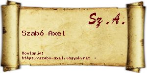Szabó Axel névjegykártya