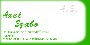 axel szabo business card